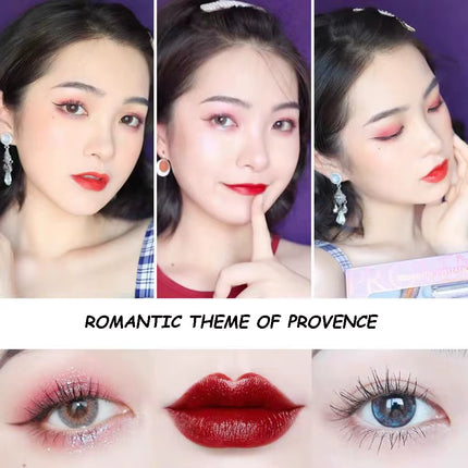 Set de Maquillaje Oriental Beauty Lotus Pond Moonlight | Caja de Regalo con Labial Velvet, Corrector, Sombra de Ojos y Polvo Fijador