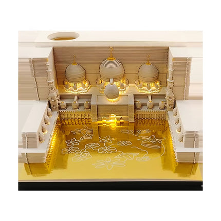 Bloc de Notas 3D Omoshiroi Block con Villa Rosa Romántica y Luz | Regalo Ideal para San Valentín