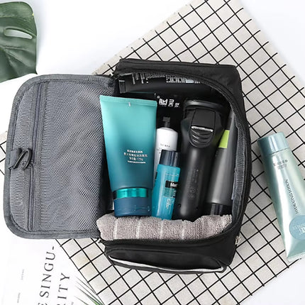 Bolsa de aseo colgante impermeable | Organizador de viaje unisex con compartimentos húmedo y seco