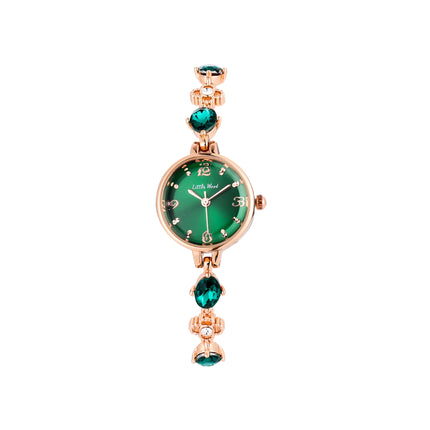Reloj de pulsera verde para mujer, diseño pequeño y elegante, estilo jade, ideal como regalo