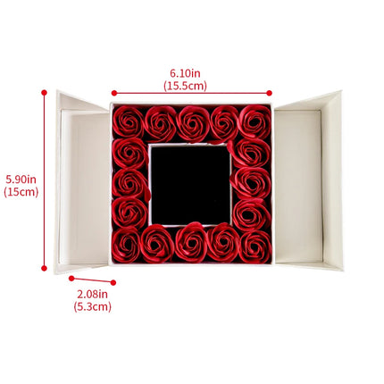 Joyero Flor Eterna con Colgante de Cristal Azul | Caja de Regalo con Rosa de Jabón para Novia, Mujer y Mamá