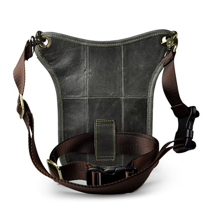 Bolso Bandolera de Piel Auténtica para Hombre | Multifuncional, Informal, con Cinturón de Cintura y Pernera para Viajes