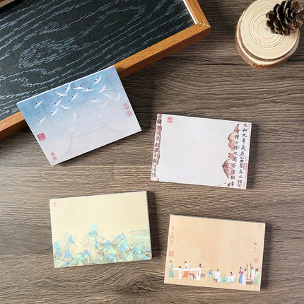 Bloc de Notas de 80 Hojas con Diseño de Pintura China Antigua | Libreta Decorativa para Oficina y Escuela