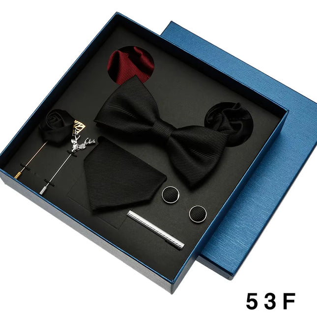 Set de Corbatas Clásicas de Seda para Hombre | Corbata Roja y Azul con Pañuelo y Gemelos, Regalo Ideal para Bodas y Fiestas
