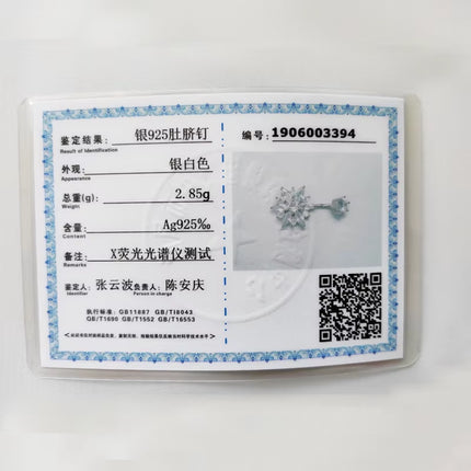 Piercing de ombligo en plata 925 con circonitas cúbicas – Diseño de flor elegante y brillante