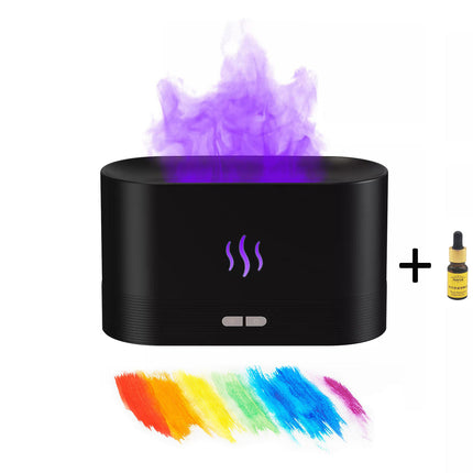 Humidificador ultrasónico USB con efecto llama, difusor de aromas con luces LED RGB