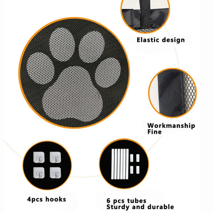 Puerta de Malla para Perros con 4 Ganchos | Barrera de Seguridad para Mascotas Interior y Exterior