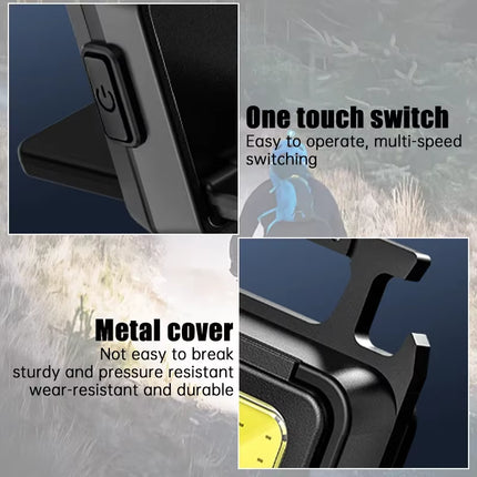 Mini Linterna Llavero COB | Recargable USB, Plegable 90° y Súper Brillante