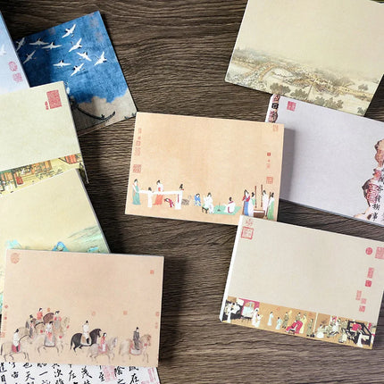 Bloc de Notas de 80 Hojas con Diseño de Pintura China Antigua | Libreta Decorativa para Oficina y Escuela
