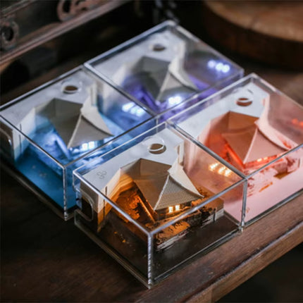 Bloc de Notas 3D Omoshiroi Block con Villa Rosa Romántica y Luz | Regalo Ideal para San Valentín