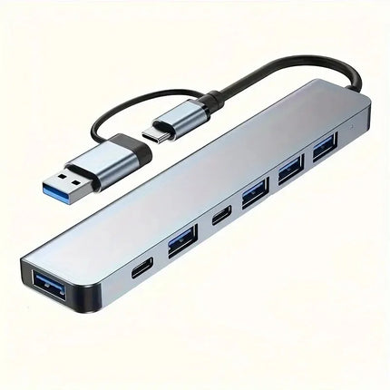 Concentrador USB-C 7 en 1 VIENON, hub de aluminio con USB 3.0, 4 puertos USB 2.0 y 2 puertos USB-C