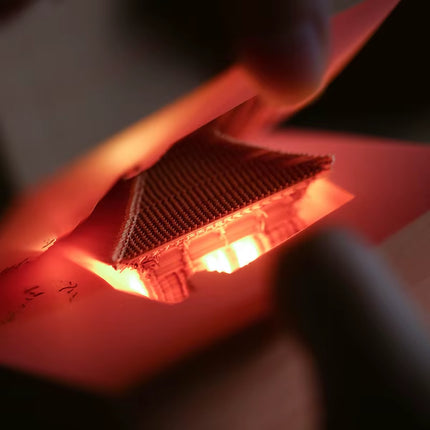 Bloc de Notas 3D Omoshiroi Block con Villa Rosa Romántica y Luz | Regalo Ideal para San Valentín