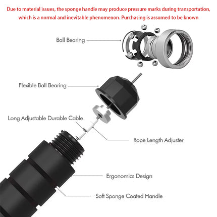 Cuerda para Saltar Antienredos con Mango de Espuma para Fitness y Ejercicios en Casa