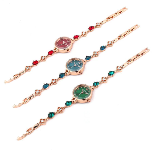 Reloj de pulsera verde para mujer, diseño pequeño y elegante, estilo jade, ideal como regalo