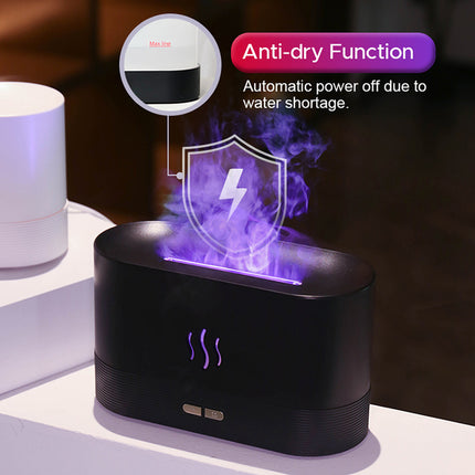 Humidificador ultrasónico USB con efecto llama, difusor de aromas con luces LED RGB