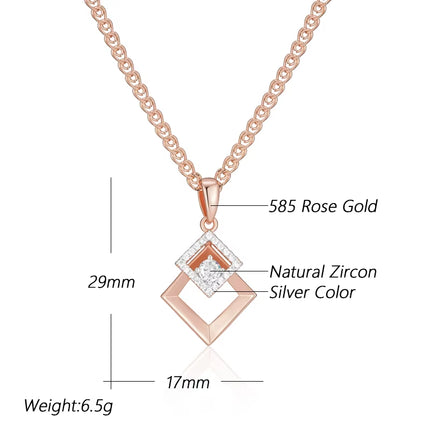 Collar Bicolor en Oro Rosa y Plata 585 con Circonitas Naturales — Joyería Fina para Uso Diario