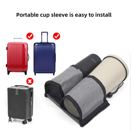Portavasos de Viaje para Equipaje | Bolsa Resistente para Botellas y Vasos, Compatible con Todas las Asas de Maletas