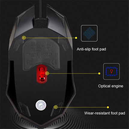 Mouse Gamer eSports 5000 DPI | Óptico con LED RGB y Cable USB para PC y Portátil