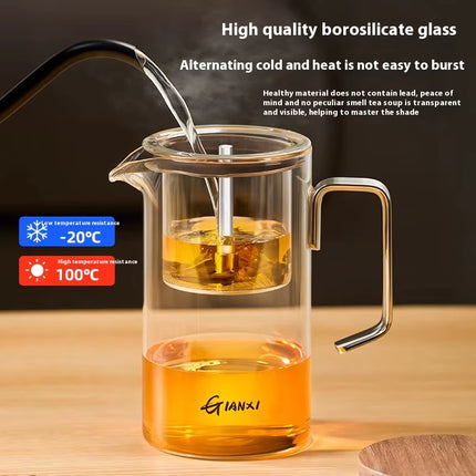 Taza de té de vidrio elegante con ventosa magnética, juego de té de alta gama con separador, ideal para ceremonias del té en el hogar