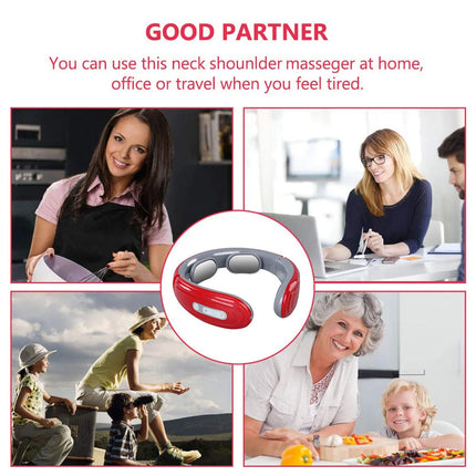 Masajeador Eléctrico de Cuello con Calor Infrarrojo | 6 Modos EMS para Alivio del Dolor Cervical y Relajación Muscular