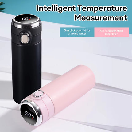 Termo de 420 ml con pantalla LED de temperatura, botella térmica de acero inoxidable con aislamiento al vacío y diseño portátil