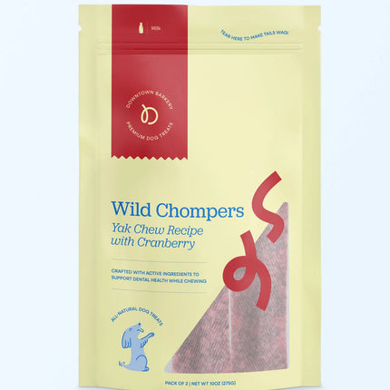 Golosinas dentales de yak para perros | Larga duración con arándano rojo y azul
