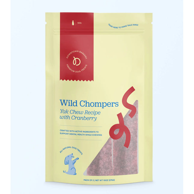 Golosinas dentales de yak para perros | Larga duración con arándano rojo y azul