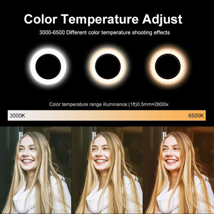 Aro de Luz LED 26 cm Profesional | Iluminación Regulable para Selfies, Maquillaje, TikTok y Youtube