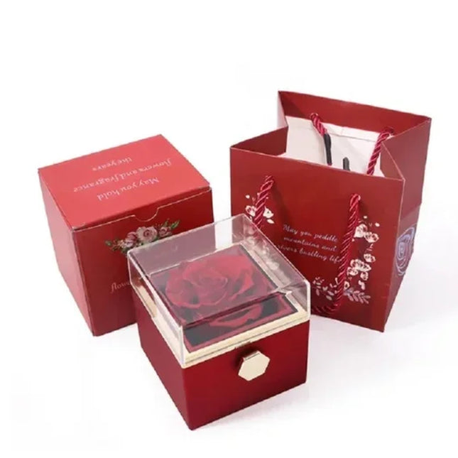  ¡Ofertas increíbles más vendidas! Collar con corazón grabado en caja de rosas, preservado eternamente