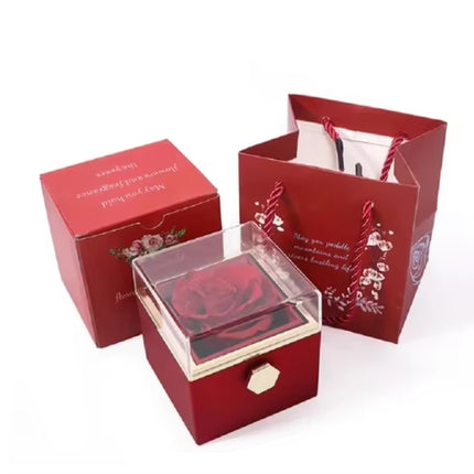  ¡Ofertas increíbles más vendidas! Collar con corazón grabado en caja de rosas, preservado eternamente