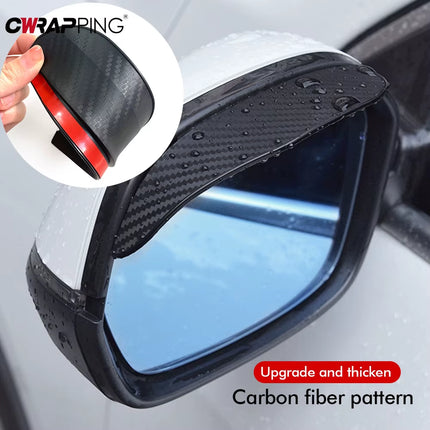 Set de 2 Visores Parasoles de Fibra de Carbono para Retrovisor de Coche | Protector de Lluvia y Visión Clara, Accesorio Automotriz