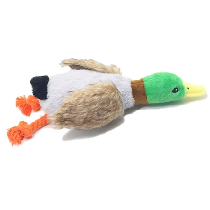 Juguete de Pato de Peluche para Perros | Sonido Squeaky, Limpieza Dental y Cuerda para Morder