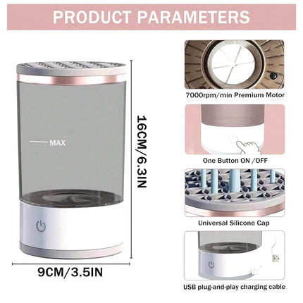 Máquina limpiadora eléctrica de brochas de maquillaje, lavadora automática para una limpieza rápida y profunda