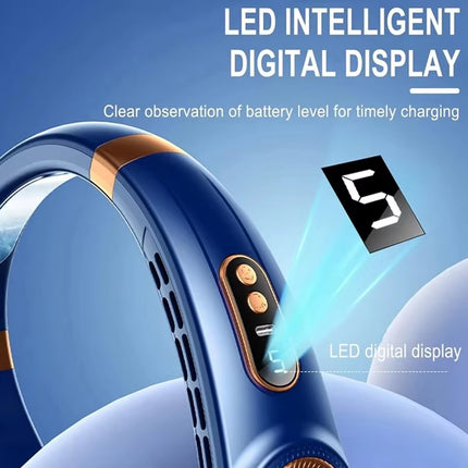 Ventilador de Cuello Sin Aspas | Silencioso, Portátil y Manos Libres con Viento Fuerte para Exteriores de Verano