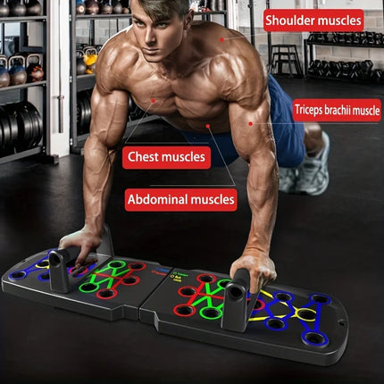 Tabla de flexiones plegable multifuncional, ideal para entrenamiento en casa y gimnasio, fortalece pecho y mejora la condición física