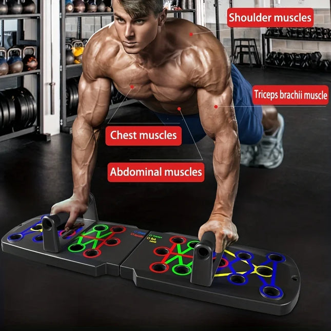 Tabla de flexiones plegable multifuncional, ideal para entrenamiento en casa y gimnasio, fortalece pecho y mejora la condición física