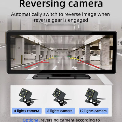 Pantalla Portátil Inalámbrica CarPlay 10,26" | Radio para Coche con Cámara Trasera HD, DVR, MP5 y Android Auto