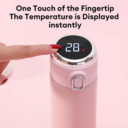 Termo de 420 ml con pantalla LED de temperatura, botella térmica de acero inoxidable con aislamiento al vacío y diseño portátil