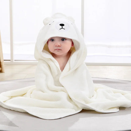 Toalla de baño para bebés con capucha y diseño de animales, manta suave tipo albornoz para niños pequeños