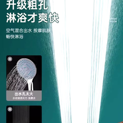 Cabezal de Ducha de 13 cm a Alta Presión | 3 Modos con Masaje y Filtro – Panel Grande para Baño