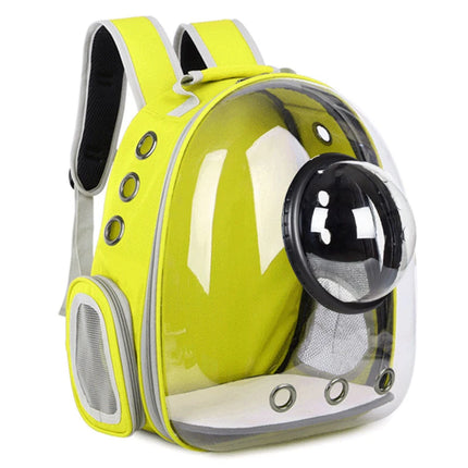 Mochila transparente para gatos y perros pequeños, transportador tipo cápsula espacial, transpirable y portátil