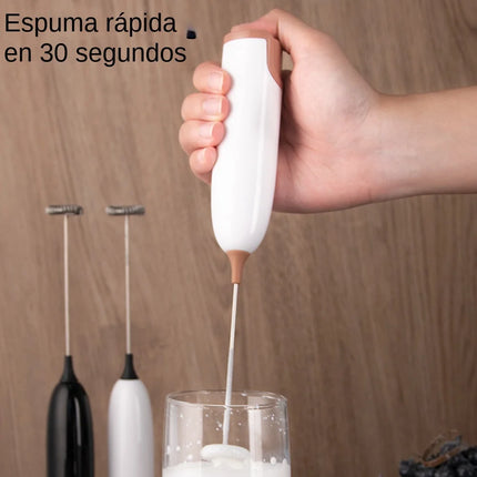 Espumador de leche eléctrico, batidor mezclador para café, capuchino y bebidas, también ideal para crema y huevos