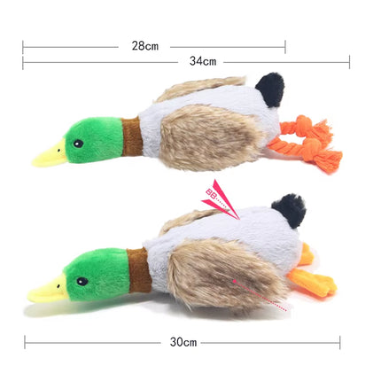 Juguete de Pato de Peluche para Perros | Sonido Squeaky, Limpieza Dental y Cuerda para Morder