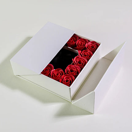Joyero Flor Eterna con Colgante de Cristal Azul | Caja de Regalo con Rosa de Jabón para Novia, Mujer y Mamá