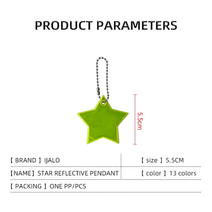 Llavero Reflectante en Forma de Estrella | Accesorio de Visibilidad y Seguridad Vial Nocturna