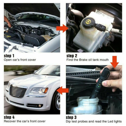 Probador Universal de Líquido de Frenos para Automóvil | Herramienta Precisa con Indicador LED para Diagnóstico de Aceite