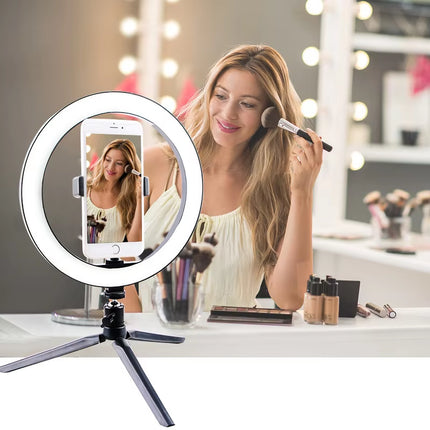 Aro de Luz LED 26 cm Profesional | Iluminación Regulable para Selfies, Maquillaje, TikTok y Youtube