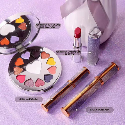 Set de Maquillaje Oriental Beauty Lotus Pond Moonlight | Caja de Regalo con Labial Velvet, Corrector, Sombra de Ojos y Polvo Fijador