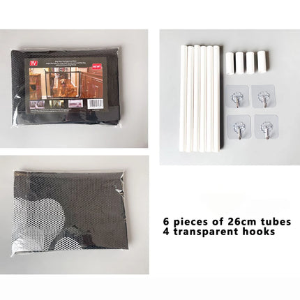 Puerta de Malla para Perros con 4 Ganchos | Barrera de Seguridad para Mascotas Interior y Exterior